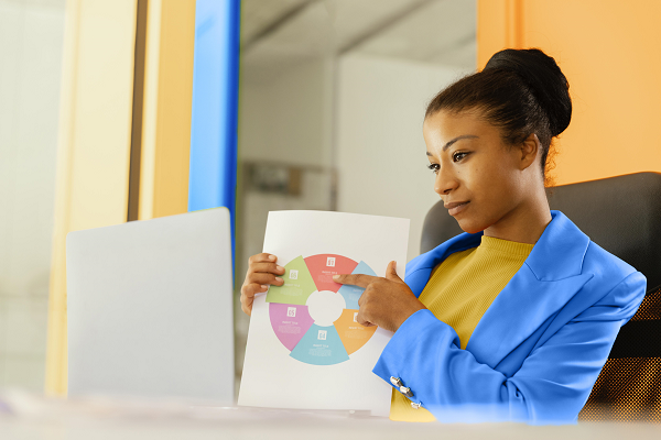 Lady Analysing Business Chart